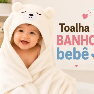 Toalha Bebê Banho Capuz Soft Grande Com Orelhinha Fralda Forrada Men