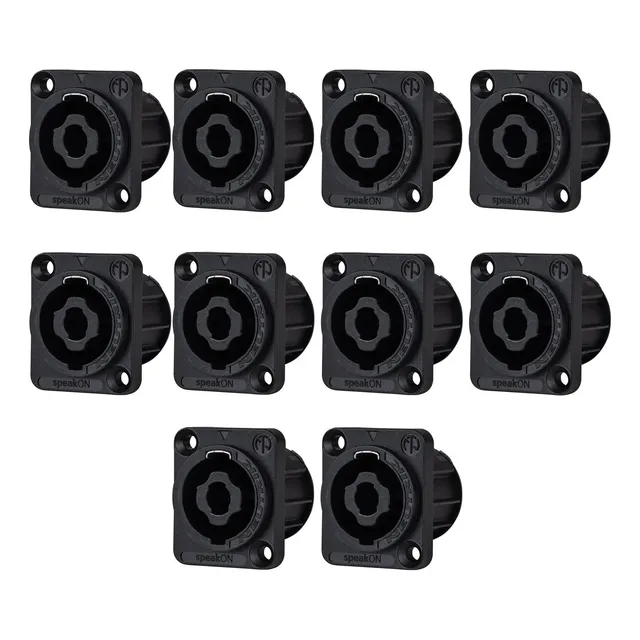 10x Ficha Neutrik Nl4mpxx Speakon Hembra 4 Contactos Chasis