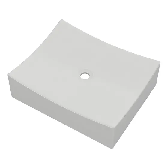 Bacha Pileta De Apoyo Para Baño En Loza Sintética - C600 Acabado Semimate Color Blanco