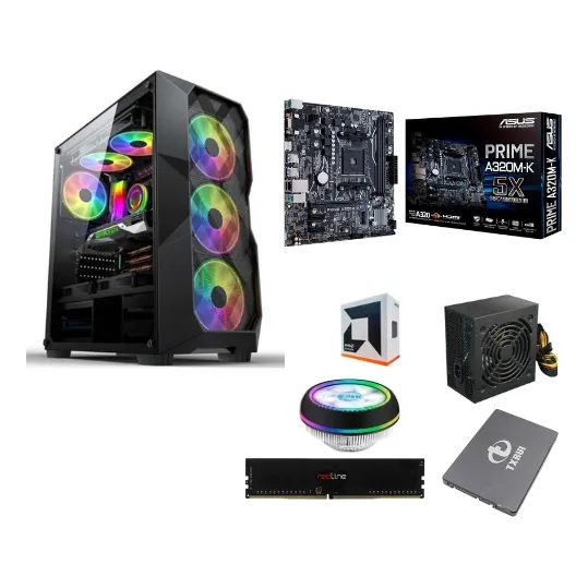 Computadora Pc Gamer Amd Athlon 3000g 8gb 512gb 600w 80 Plus