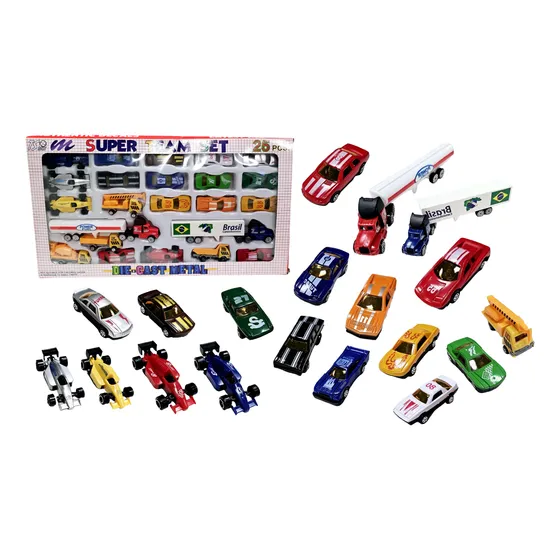 Mini Carros Carrinho De Coleção Miniatura Brinquedo Com 25un