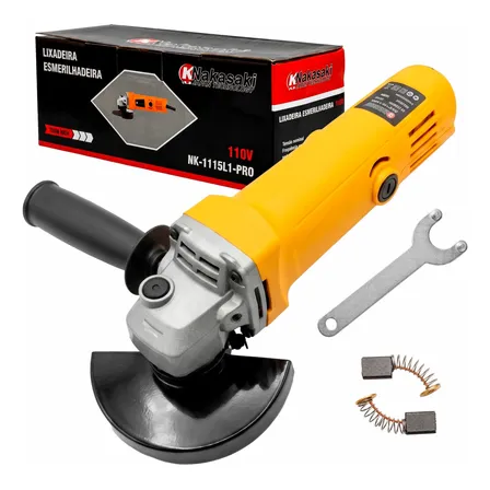 Esmerilhadeira Com Lixadeira Angular Com Politriz 780w 115mm Amarelo 220v 50hz/60hz