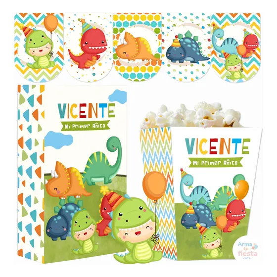 Kit Imprimible Dinosaurios Bebé Texto Editable 