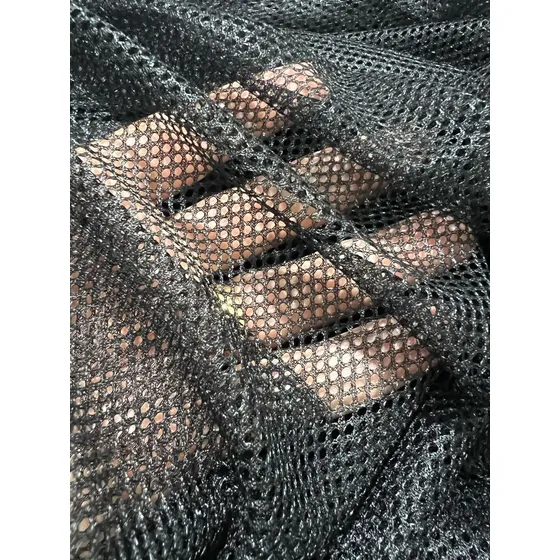 1m - Tecido Tela Open Telinha Redinha De Malha Esportiva Cor Preta Desenho Do Tecido Furadinha