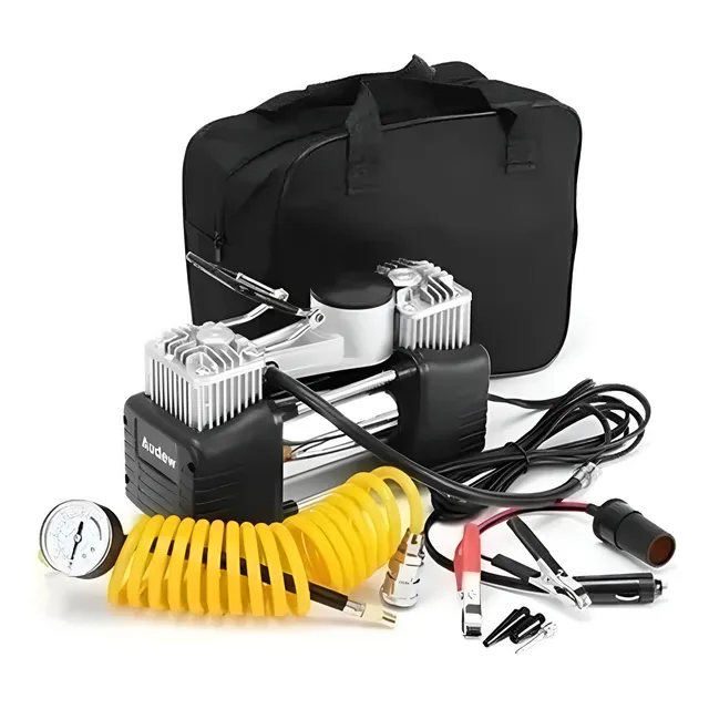 Compresor De Aire Portatil 4x4 Doble Cilindro Inflador