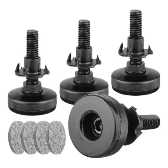 Set 4u Niveladores Topes Para Muebles Pata Tipo Inserto Color Negro