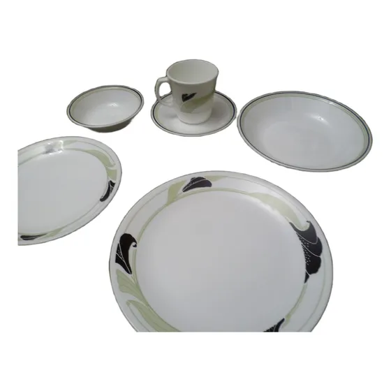 Set De 36pzs Corelle Blanca Estampado P/ 6 Personas