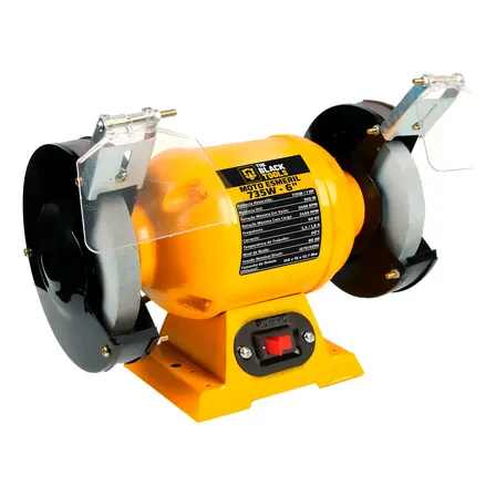 Moto Esmeril Bancada Profissional Bivolt 735w 1cv 6 Polegada Amarelo 127/220v