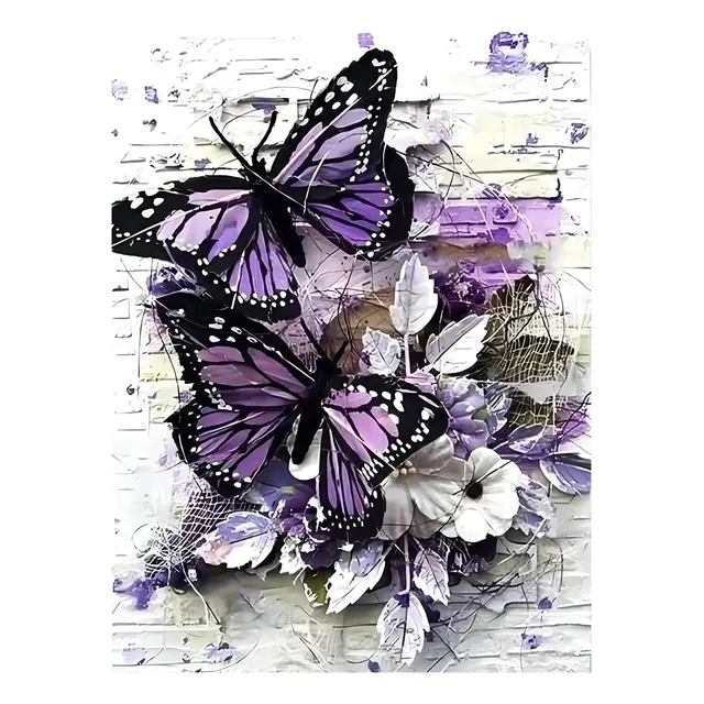 Kit Bordado Pintura Diamante 5d Por Número Mariposa 30x40cm