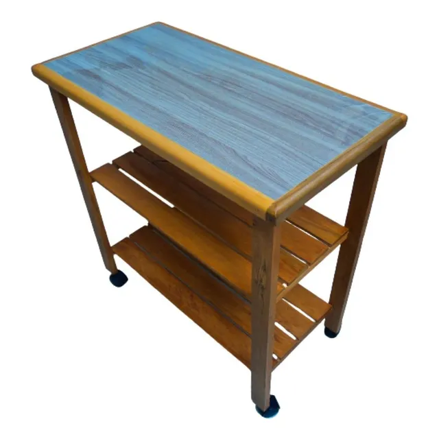 Mesa De Madera Formica Divisiones Con Ruedas 120x60 Cm.