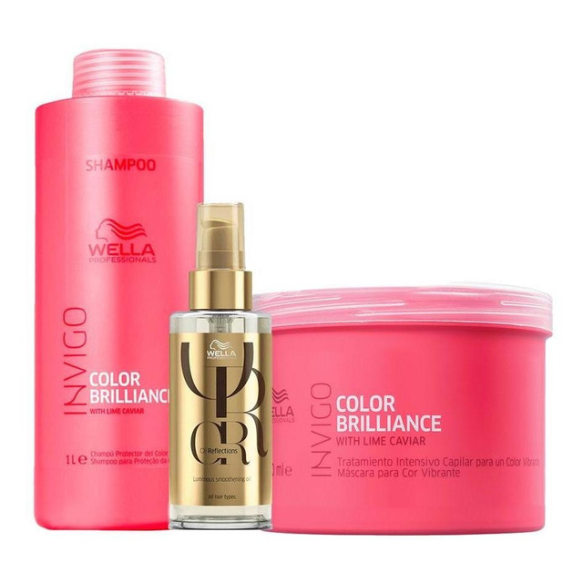 Kit Wella Pro Inv Brilliance Sh 1l + Masc 500 + Oi L 100 Kit Wella Pro Inv Brilliance Sh 1l + Masc 500 + Oi L 100