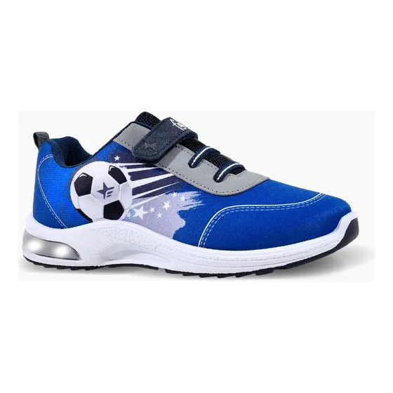 Zapatilla Footy Pelota Mundial Azul Con Luz Al Pisar (26-35)
