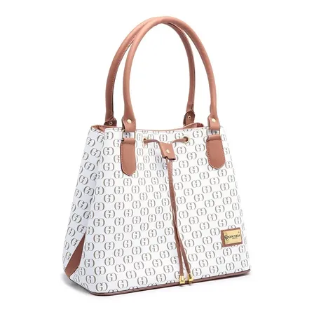 Bolsa Sacola Casual Feminina Estampada Ombro Zíper Interno