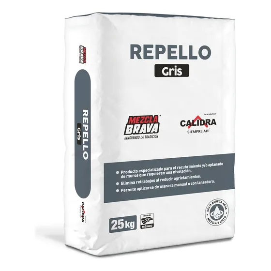 Repello Gris Mezcla Brava: Para Aplanado Y Repello De Muros
