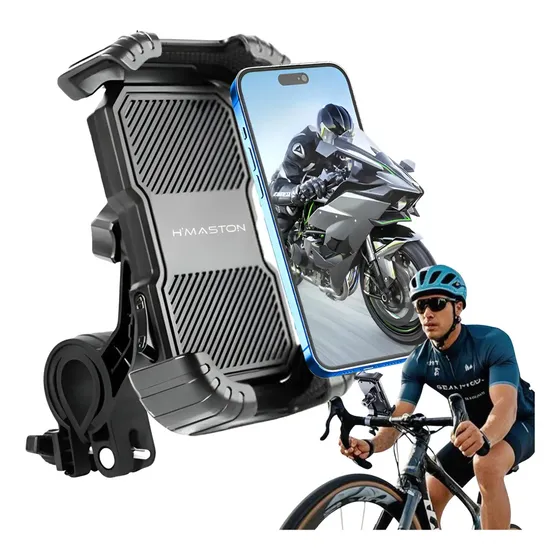 Suporte Celular Moto Bike Bicicleta Ajustável 360° Universal Para Guidão Ante vibração Preto