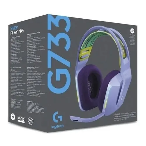 Audífonos gamer inalámbricos Logitech G Series G733 lila con luz rgb LED