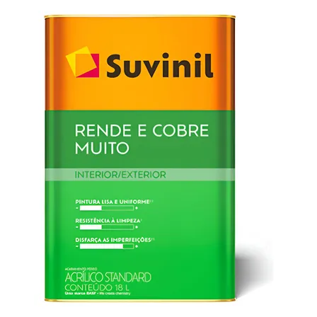 Tinta Acrílica Suvinil Standard 18l Rende E Cobre Muito Rm181 Branco Neve Fosco