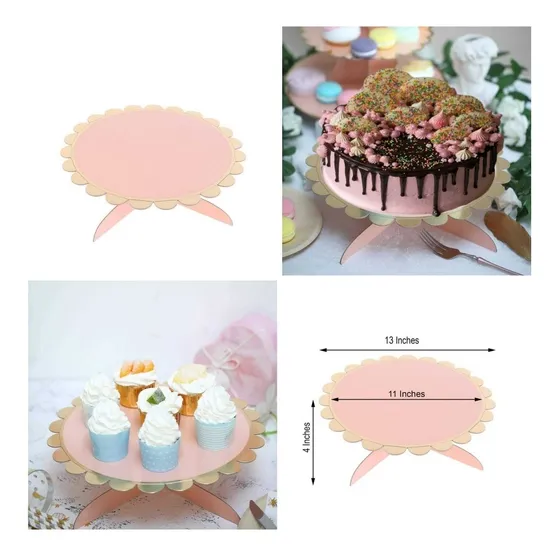 Base Soporte Pedestal Exhibidor Para Tortas Cupcakes Cartón 