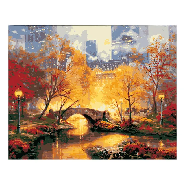 Kit Diy 16x20 Sunset Paint By Number  Decoração De Parede P