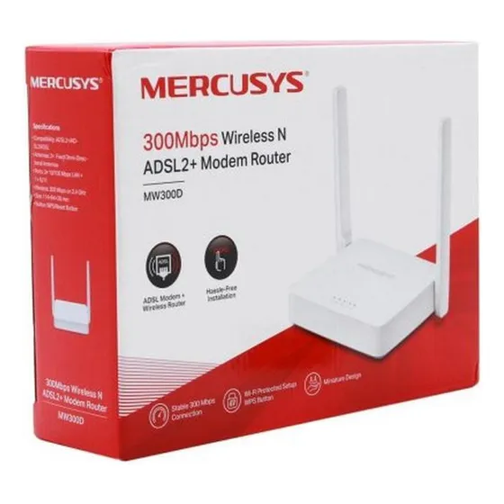 Modem Router Mercusys 2 Antenas 300mpbs Wifi Aba Adsl2