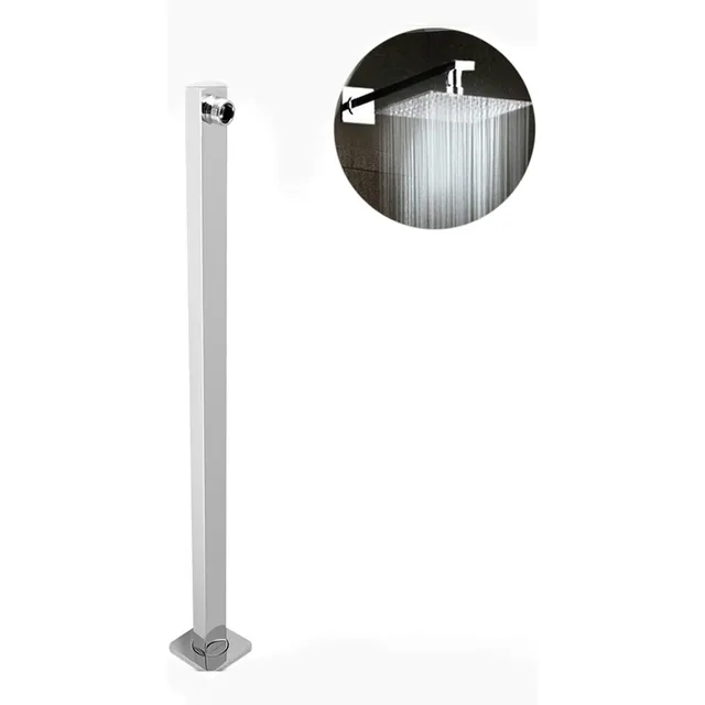Brazo / Tubo Extensor Cuadrado Con Brida Para Ducha, Acero
