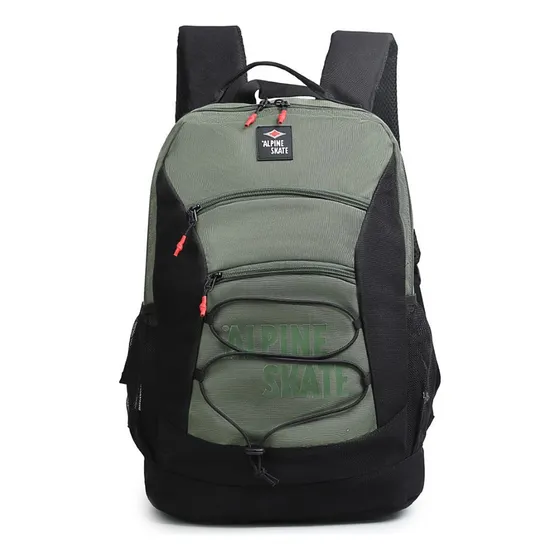Mochila Alpine Skate Bolsillos Múltiples Y Tiras Acolchadas Color Verde Diseño De La Tela Lisa