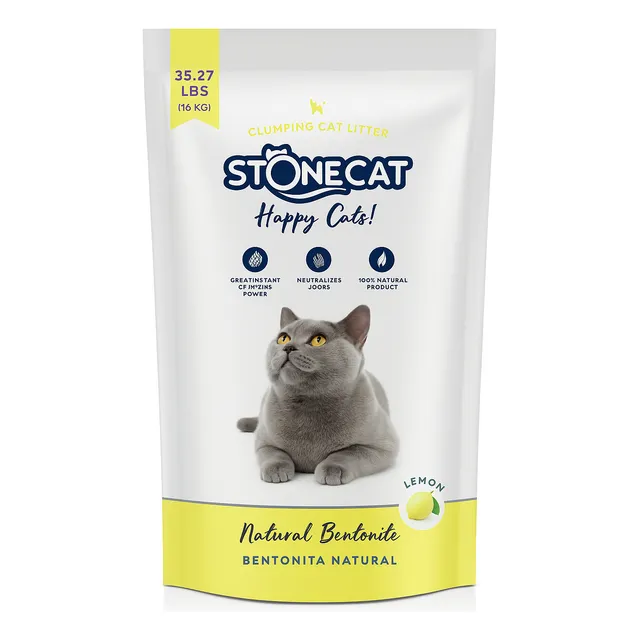 Stonecat Aroma Limón 16kg Arena Sanitaria Bentonita Premium