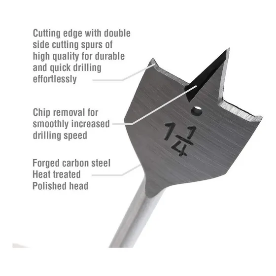 Brocas Mecha Plana Para Madera Workpro Juego De 13 Pzas