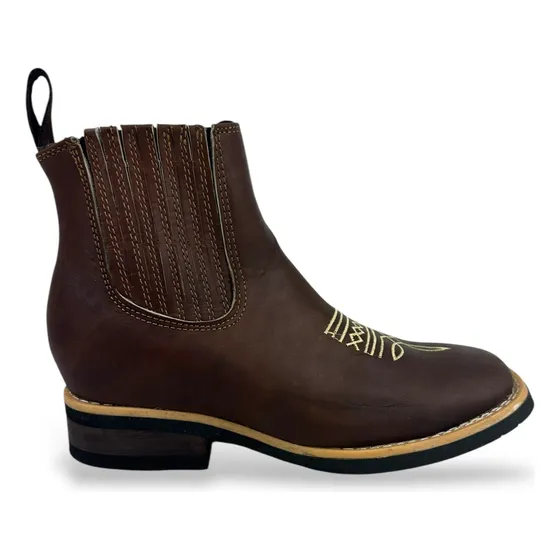 Botin Vaquero De Piel 100% Original Unisex 23-26