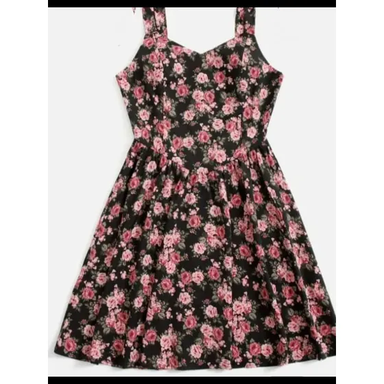 Vestido Floreado Forever 21 Sin Mangas Descubier