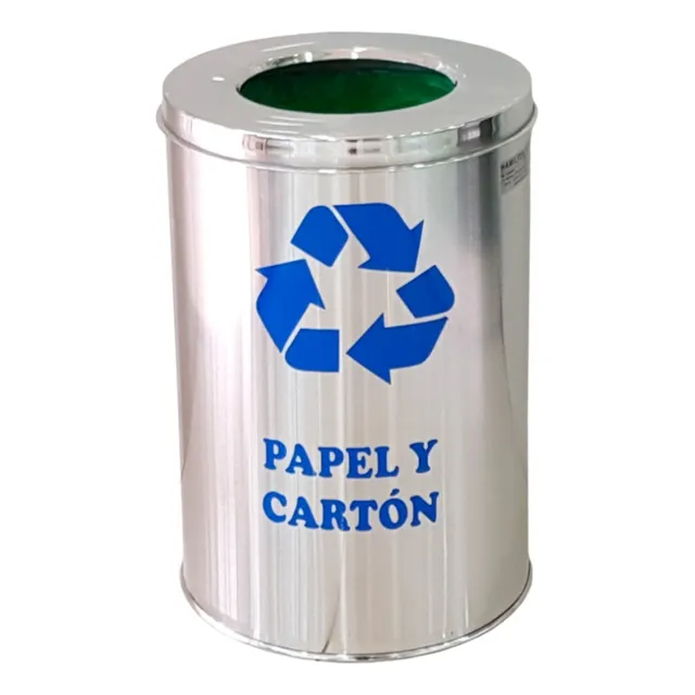 Tachos De Acero Inoxidable Circulares 40x23 Cm /con Orificio Plateado