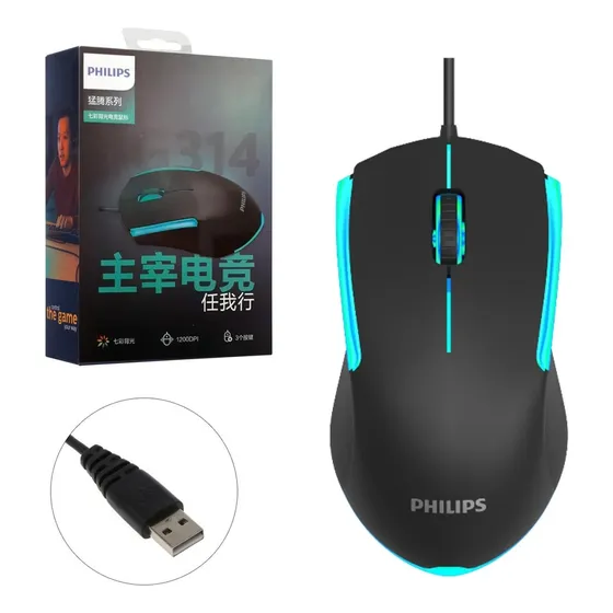 Mouse Gaming Alambrico Philips Usb Luces Rgb