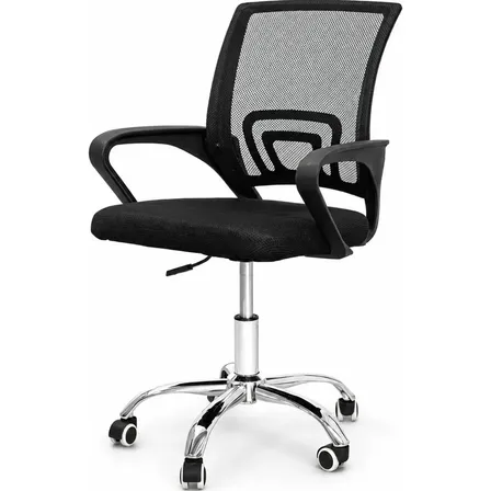 Silla Oficina Ergonomica Giratoria 360° Ajustable Malla Negro Sintético