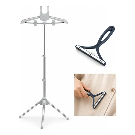 Suporte De Cabide Tábua De Passar P/ Vaporizador De Roupa Cinza