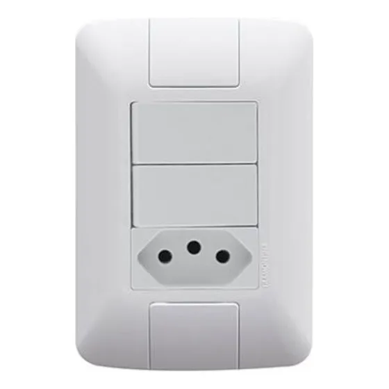 Interruptor Duplo Paralelo + Tomada 2p+t Tramontina Aria Cor 10A