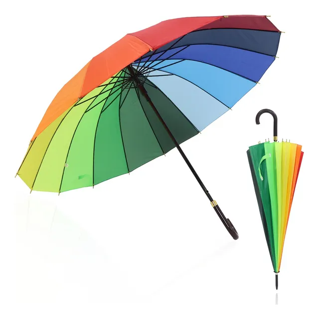 Guarda Chuva Arco Iris Grande 16 Hastes Reforçado Portaria