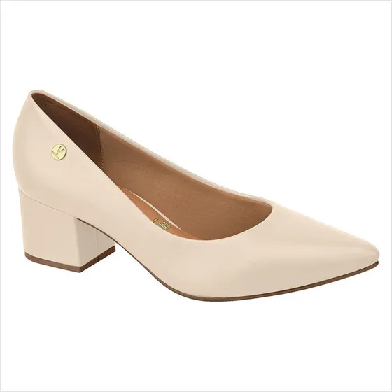 Sapato Vizzano Scarpin Bico Fino Salto Bloco Baixo Conforto