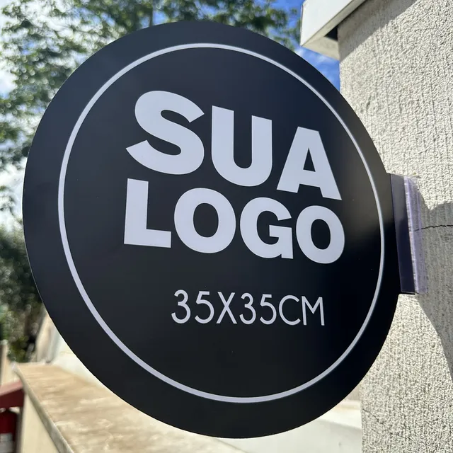 Placa Dupla Face Uso Externo - Sua Logo 35x35cm