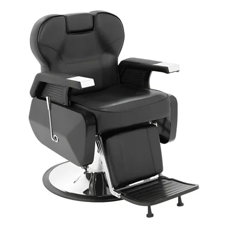 Sillon Barbero Peluqueria Silla Barberia Estetica Rudo Negro Reclinable Redonda