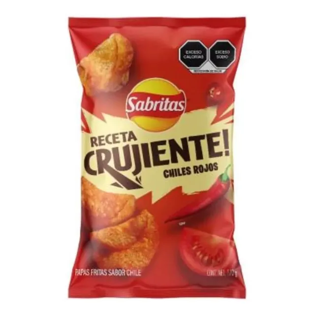 Sabritas Receta Crujiente Sabor Chiles Rojos 170 G 5 Pzas