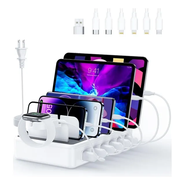 Estacion Multicarga  Carga Para Telefonos Y Tablets 6 Tomas