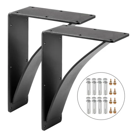 Vevor Escuadras Abatibles Soportes Para Estantes Carga 204kg Color Negro