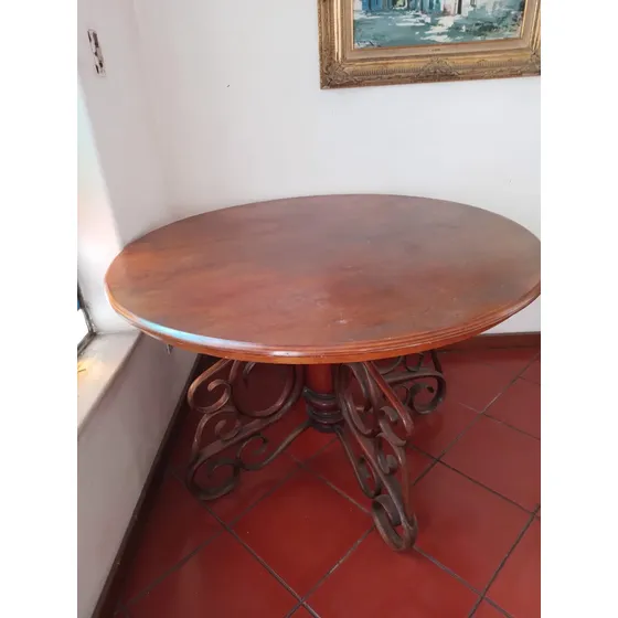 Mesa Redonda Estilo Thonet Antigua  Madera Usada