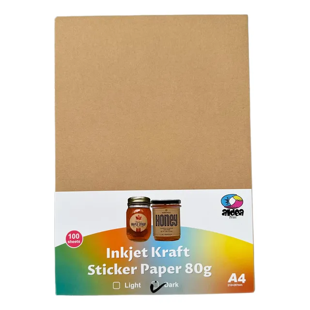 Papel Adhesivo Color Kraft Café Claro Y Oscuro A4 100 Hojas Color Kraft Oscuro
