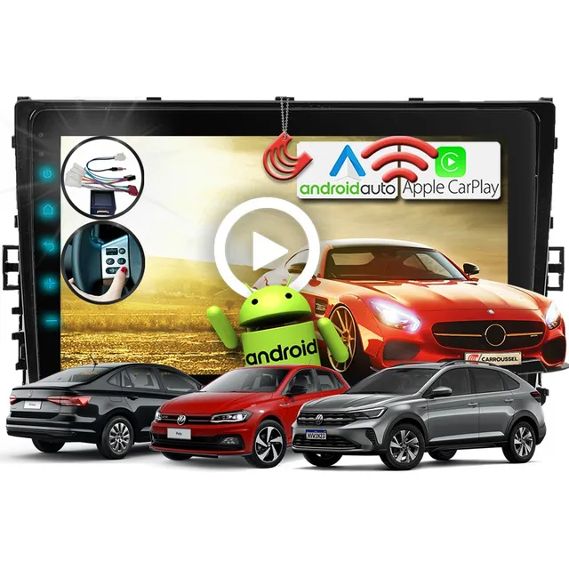 Multimidia Android Câmera Chicote Canbus Polo Virtus Nivus