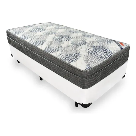 Cama Box Solteiro Com Colchão De Molas Ortobom Superpocket Cor Branco