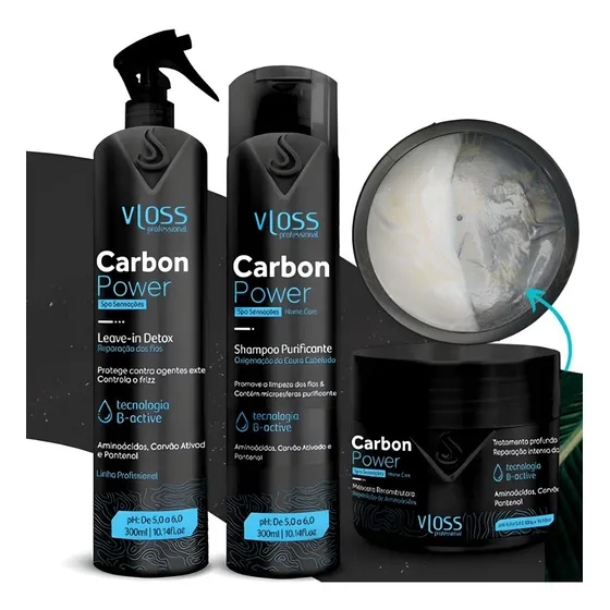 Kit Vloss Manutenção Spa Sensações Shampoo De Carvão Ativado