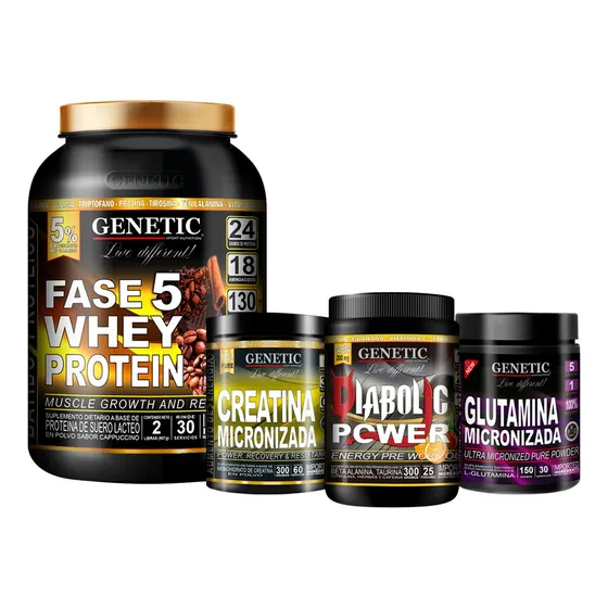Proteína F5 Pre Entreno Diabolic Glutamina Creatina Genetic
