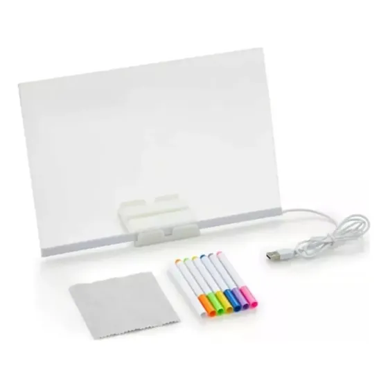 Pizarra Mágica Led 20x30 Cm Soporte+ 7 Marcadores Importado