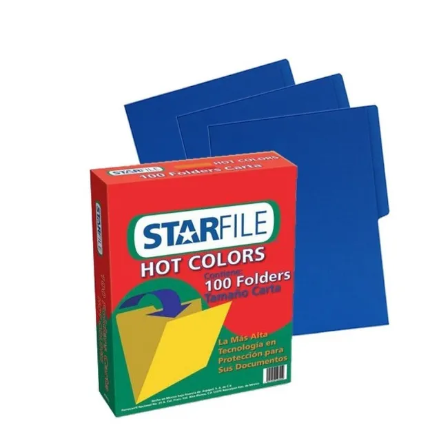 Folder Tamaño Carta Color Azul Starfile Con 100 Pieza